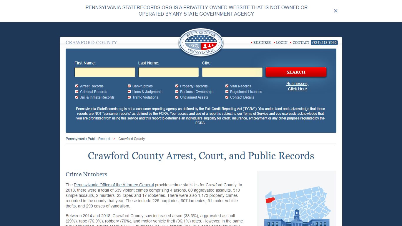 Crawford County Arrest, Court, and Public Records