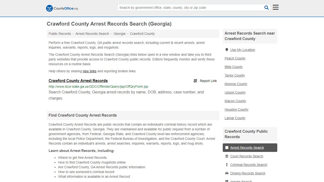 Arrest Records Search - Crawford County, GA (Arrests & Mugshots)