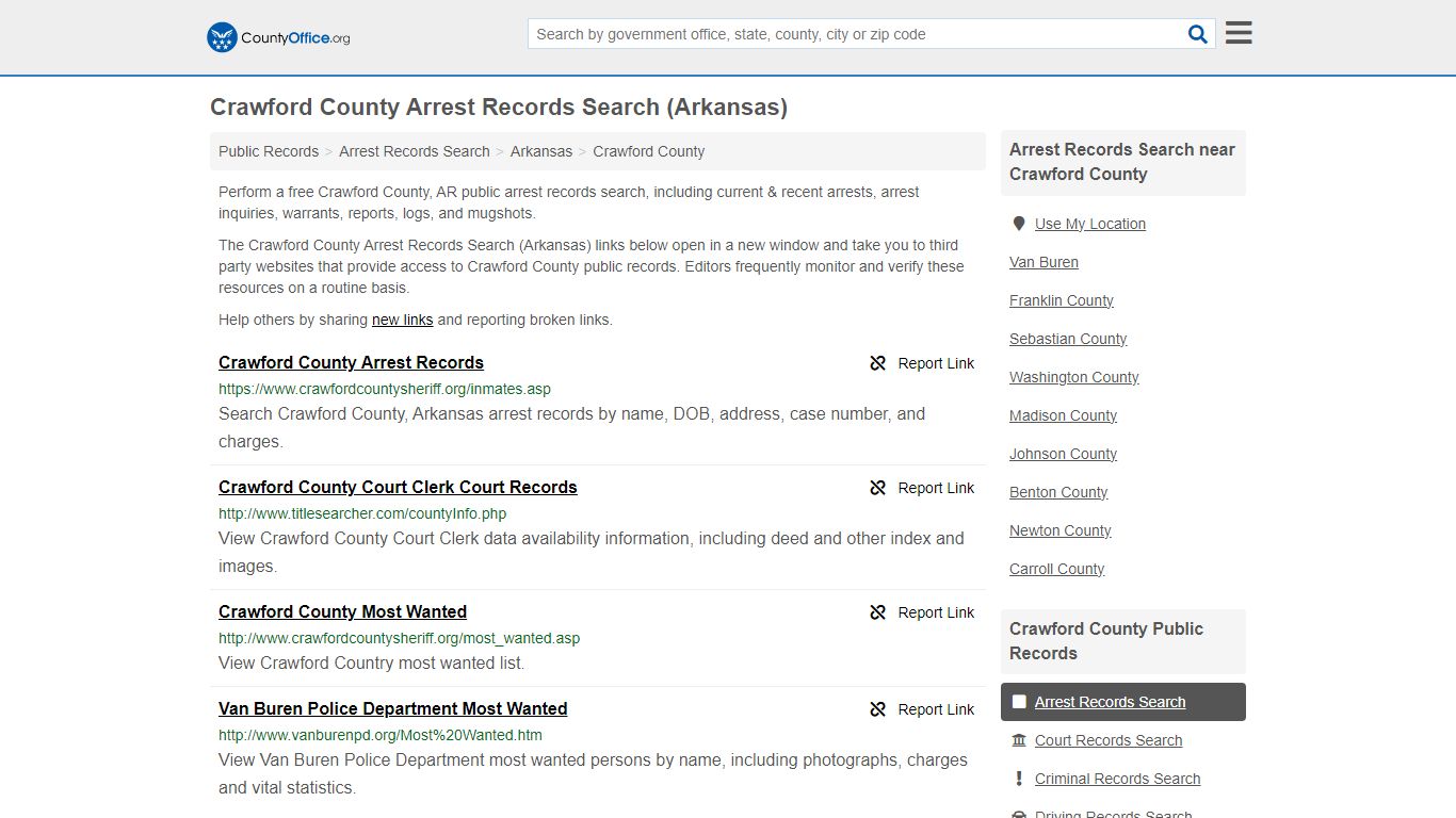 Arrest Records Search - Crawford County, AR (Arrests & Mugshots)