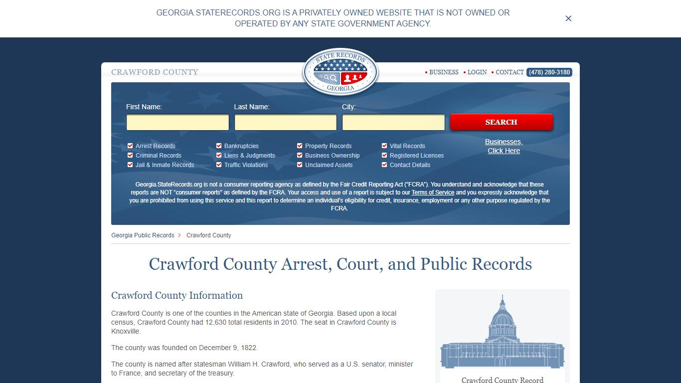 Crawford County Arrest, Court, and Public Records