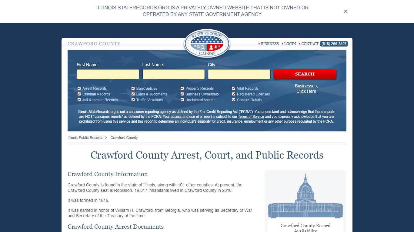 Crawford County Arrest, Court, and Public Records